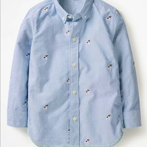 Boys Mini Boden Embroidered Oxford